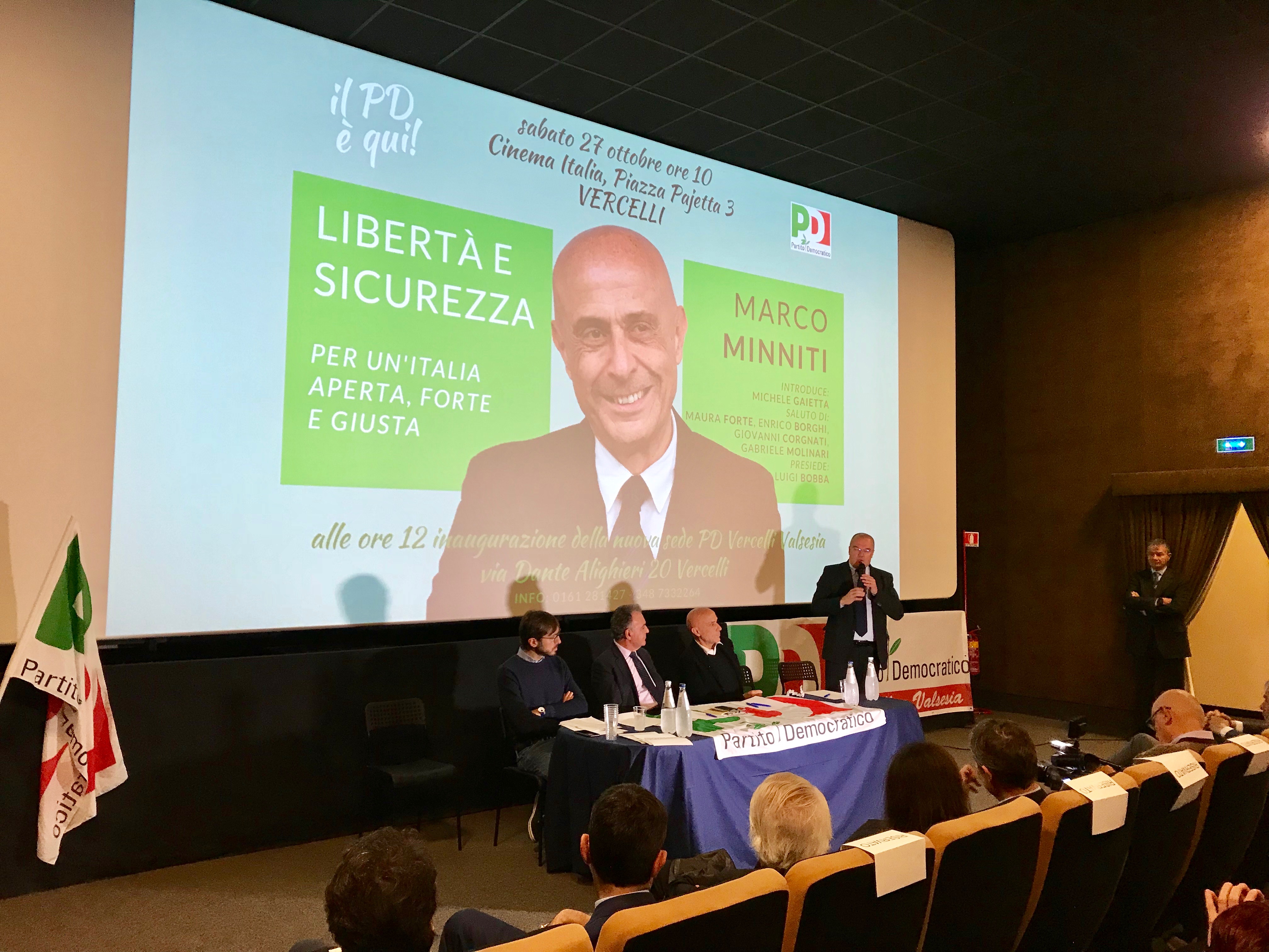 “Libertà e sicurezza”: incontro con Marco Minniti a Vercelli per l’inaugurazione della nuova sede PD