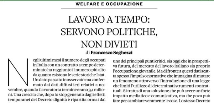 Lavoro a tempo: servono politiche, non divieti