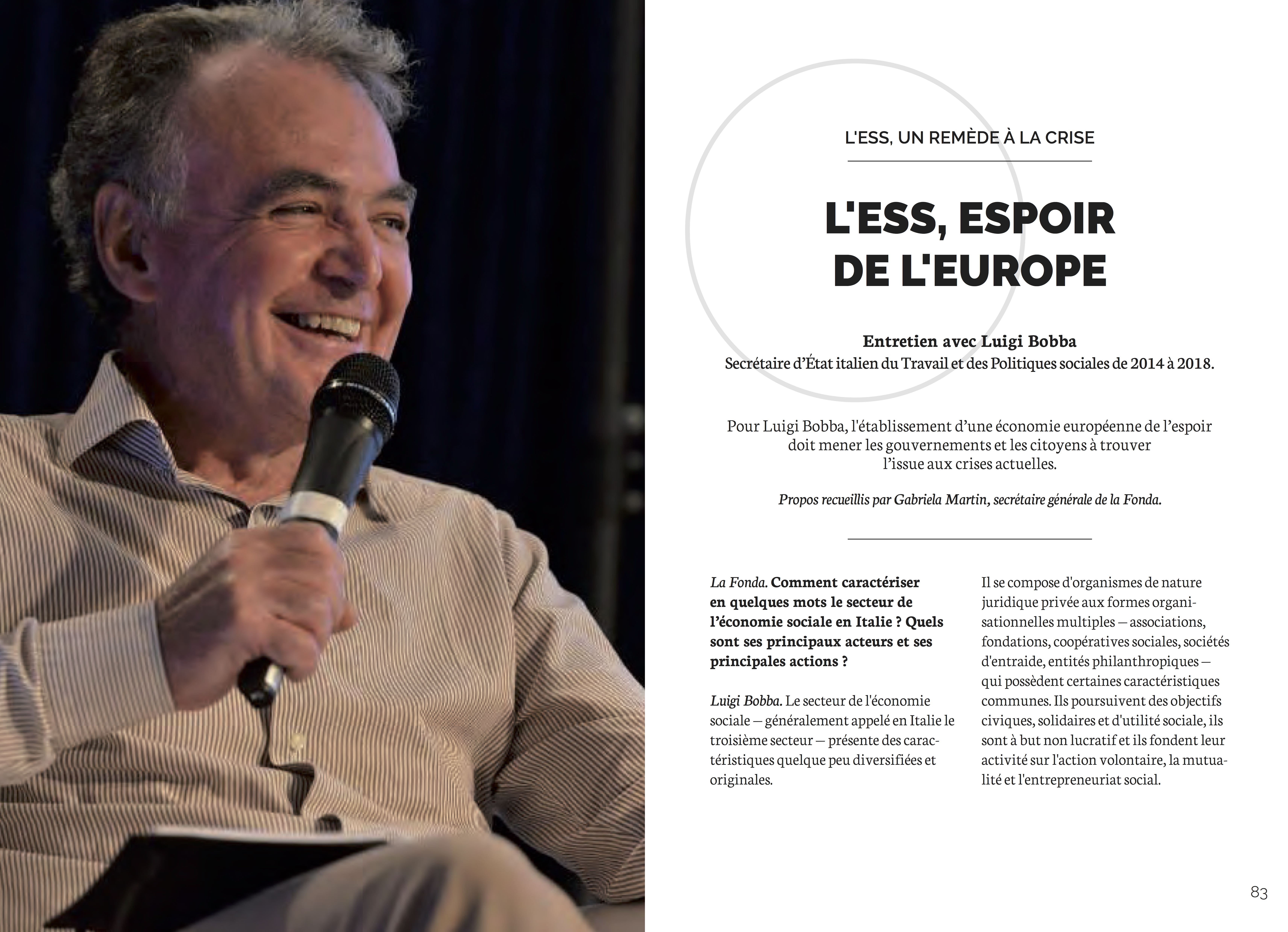 Luigi Bobba: “L’ESS, espoir de l’Europe”. La Tribune Fonda n°246 «Pour une société du Faire ensemble»