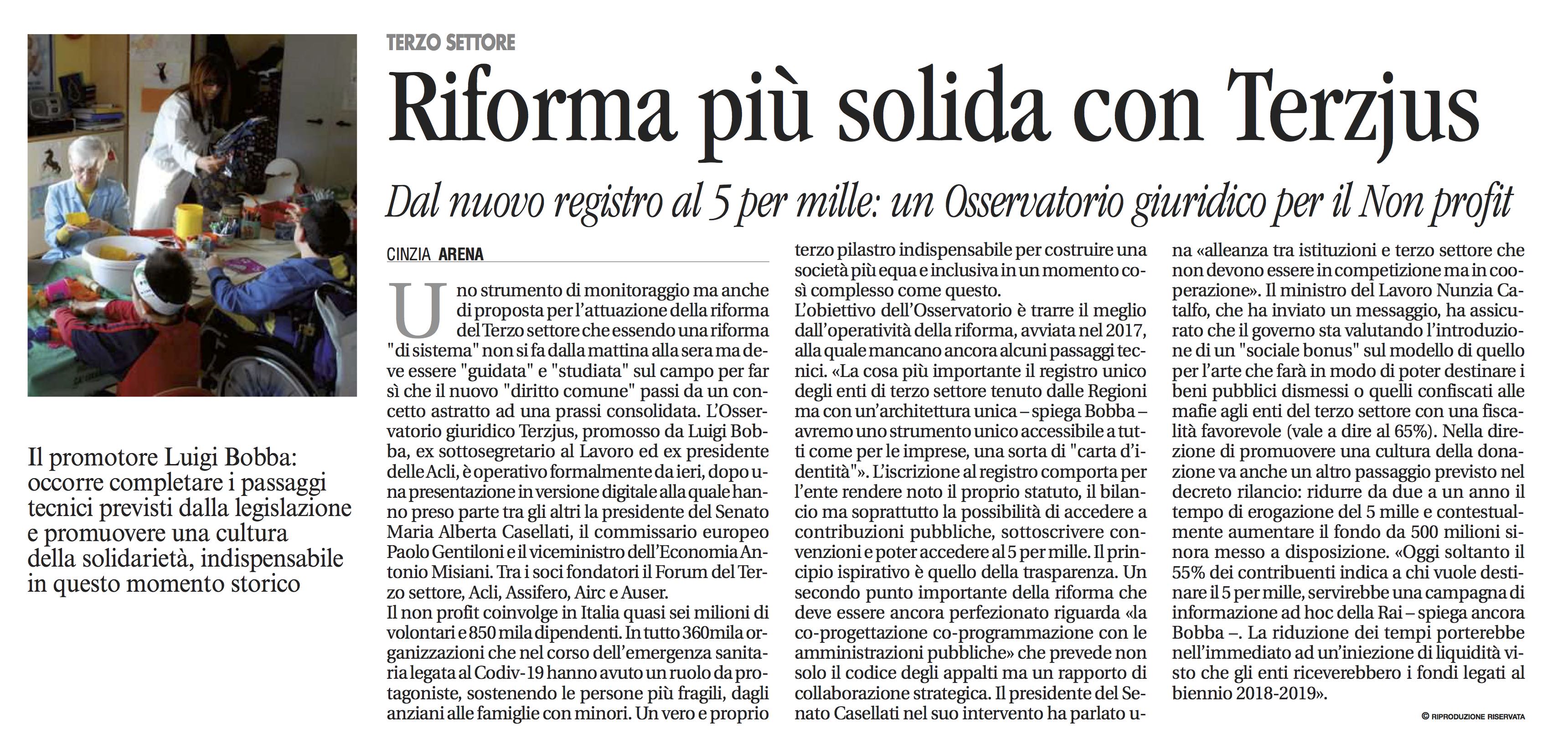 Riforma più solida con Terzjus