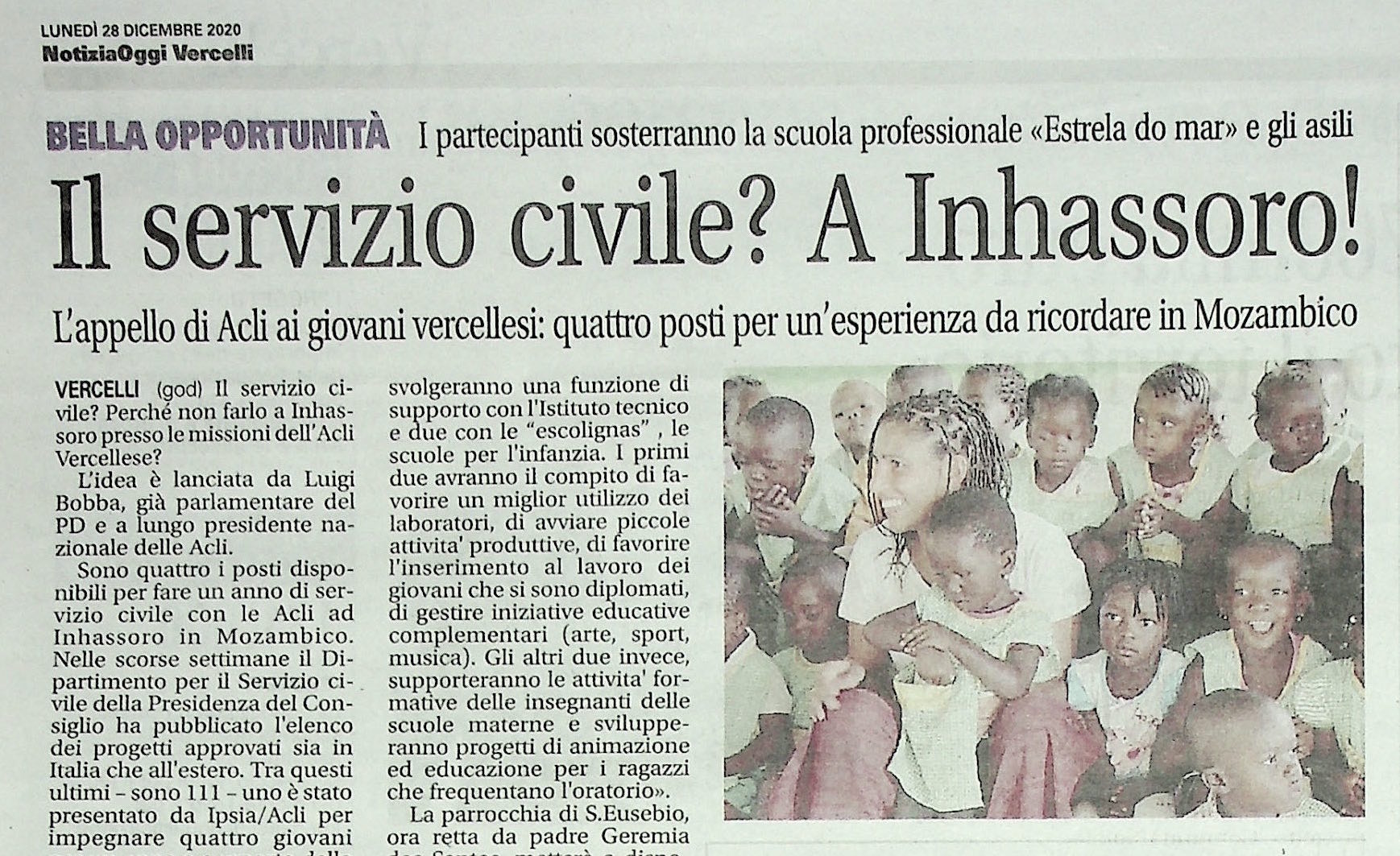 Il servizio civile? A Inhassoro!