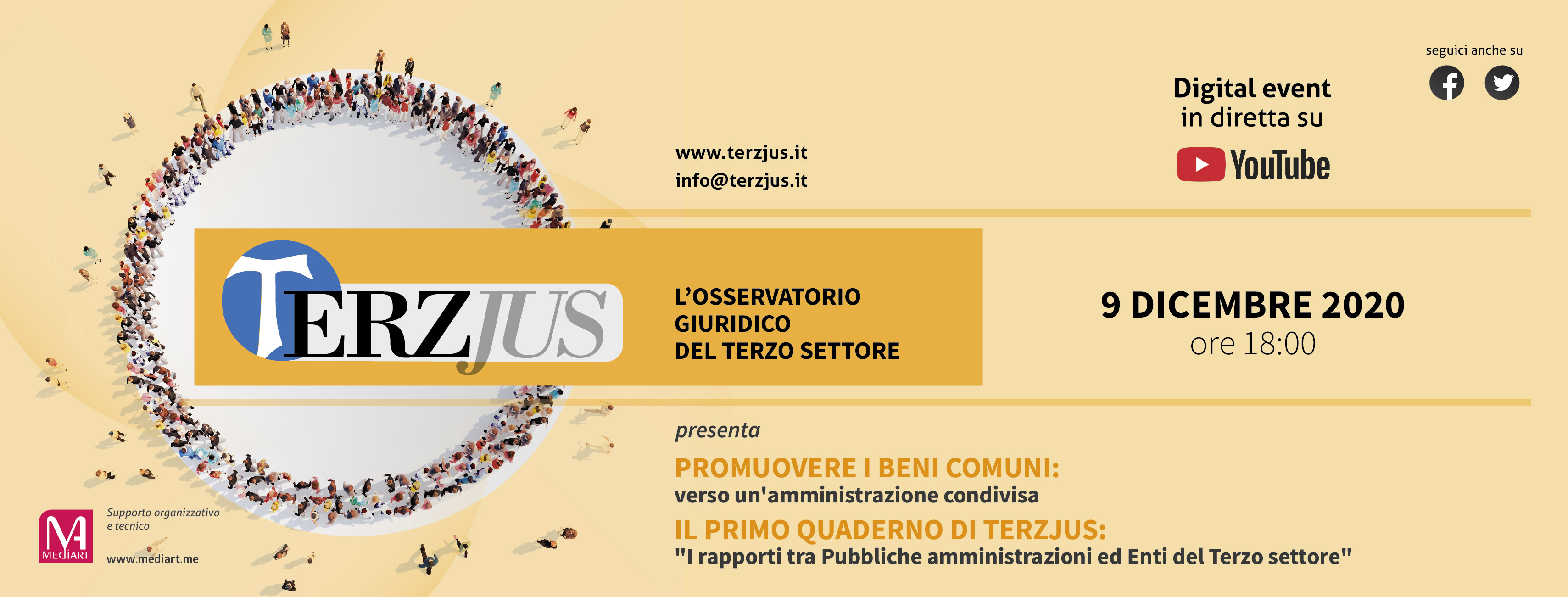 Terzjus webinar “Promuovere i beni comuni: verso un’amministrazione condivisa”, 9 dicembre ore 18