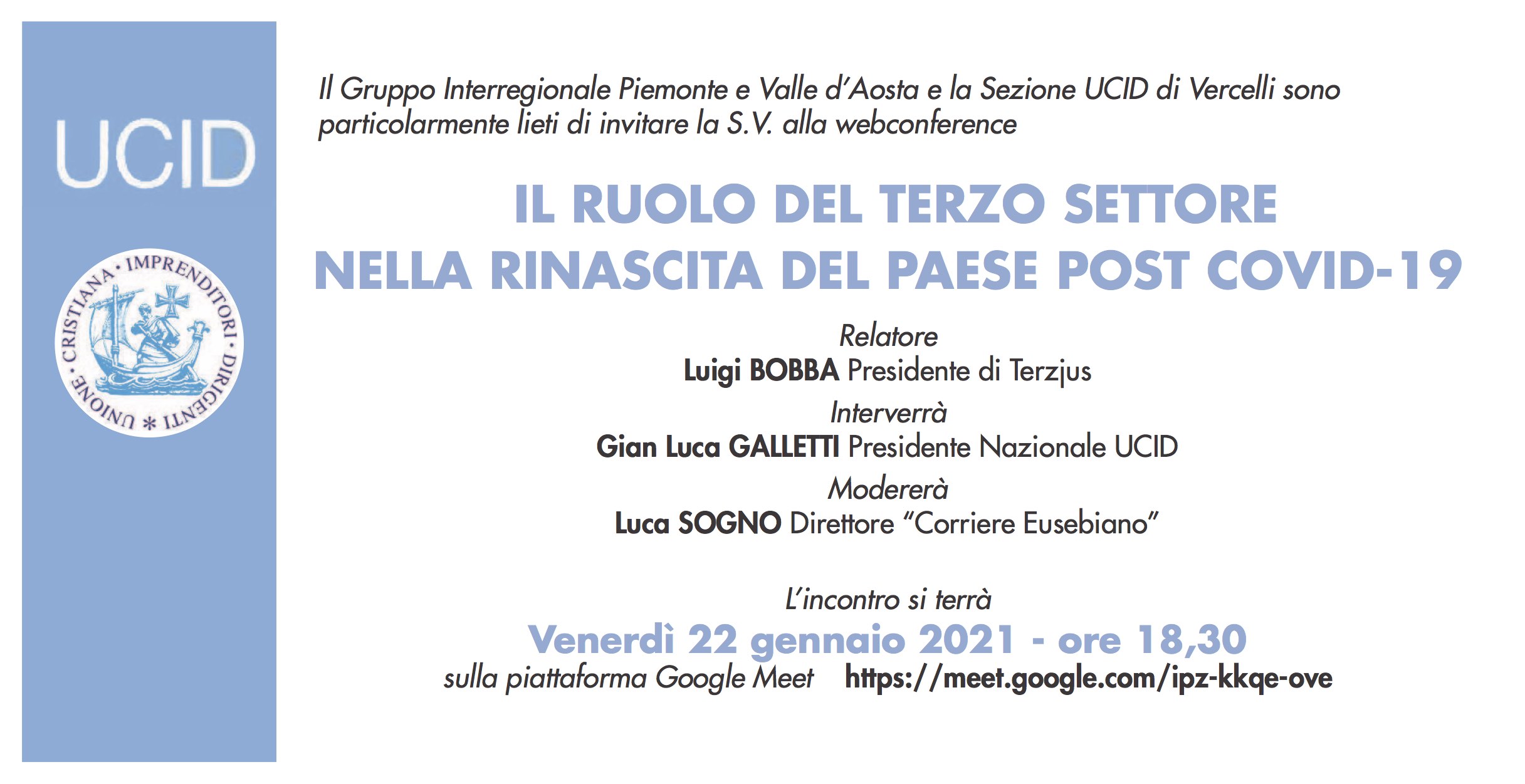 ll presidente di Terzjus Luigi Bobba è relatore al webinar UCID “Il ruolo del Terzo settore nella rinascita del paese post Covid-19”