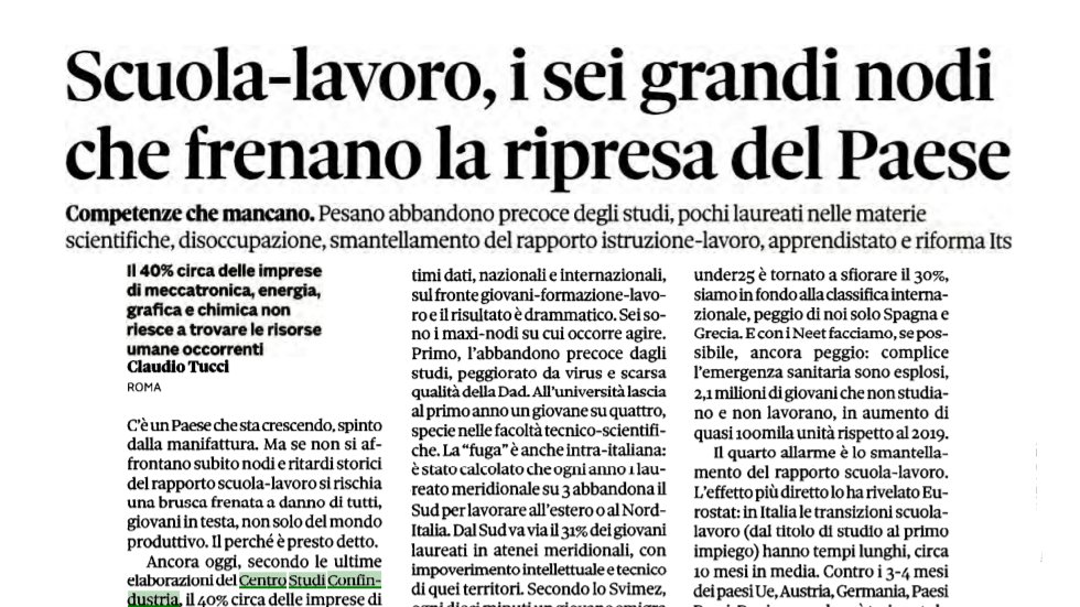 Scuola-lavoro, i sei grandi nodi che frenano la ripresa del Paese