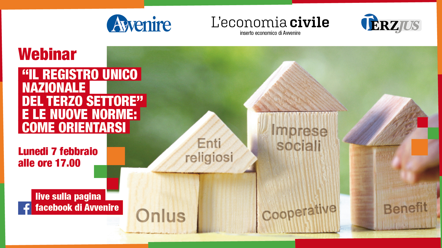 «Avvenire» e Terzjus: seminario online sul RUNTS, 7 febbraio ore 17