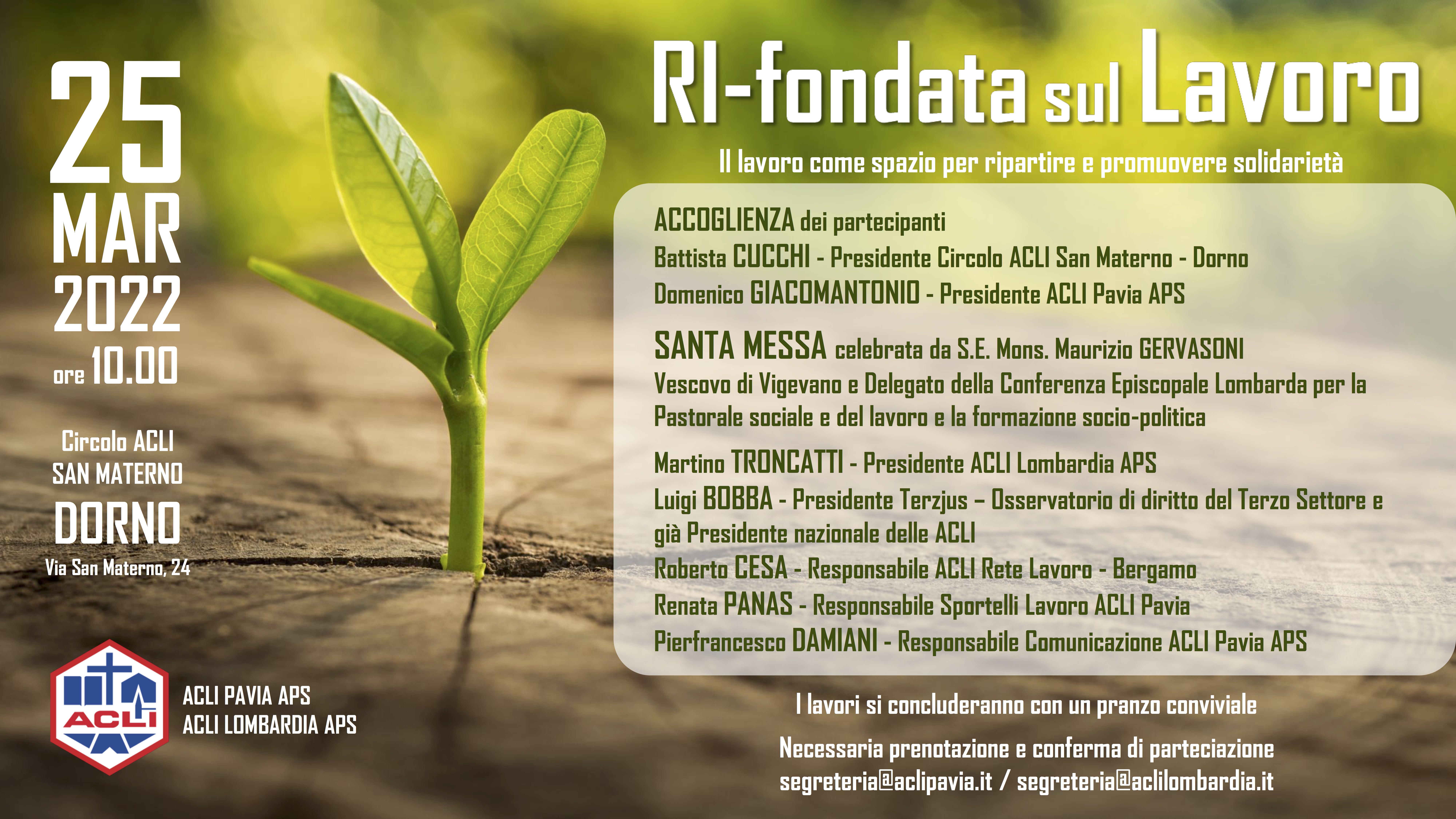 Ri-fondata sul lavoro. Il lavoro come spazio per ripartire e promuovere solidarietà