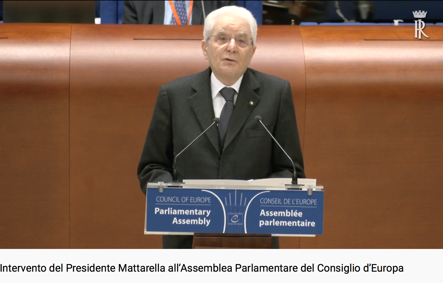 Intervento del Presidente della Repubblica Sergio Mattarella all’Assemblea Parlamentare del Consiglio d’Europa