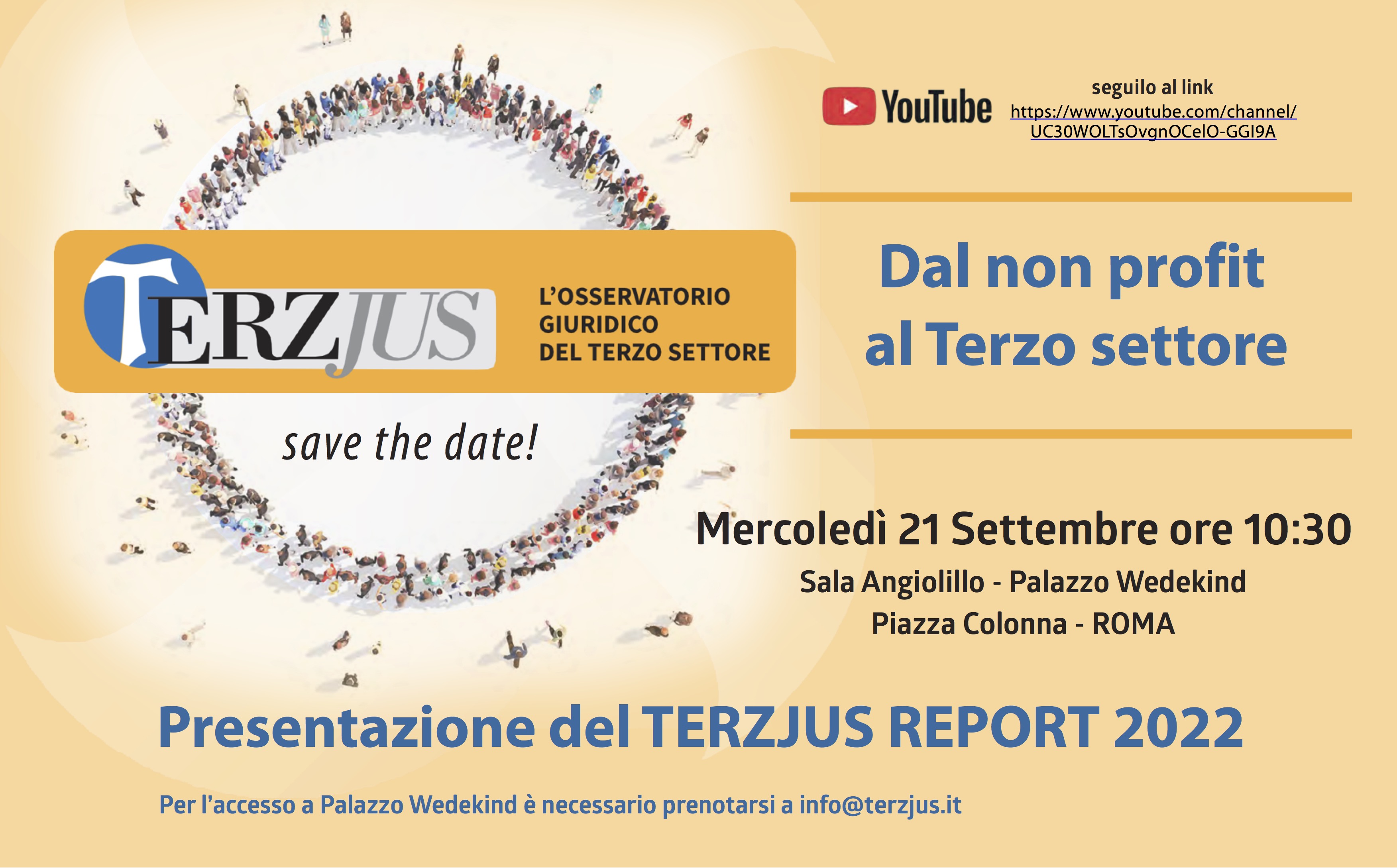 Save the date: Roma, 21 settembre, presentazione del TERZJUS REPORT 2022