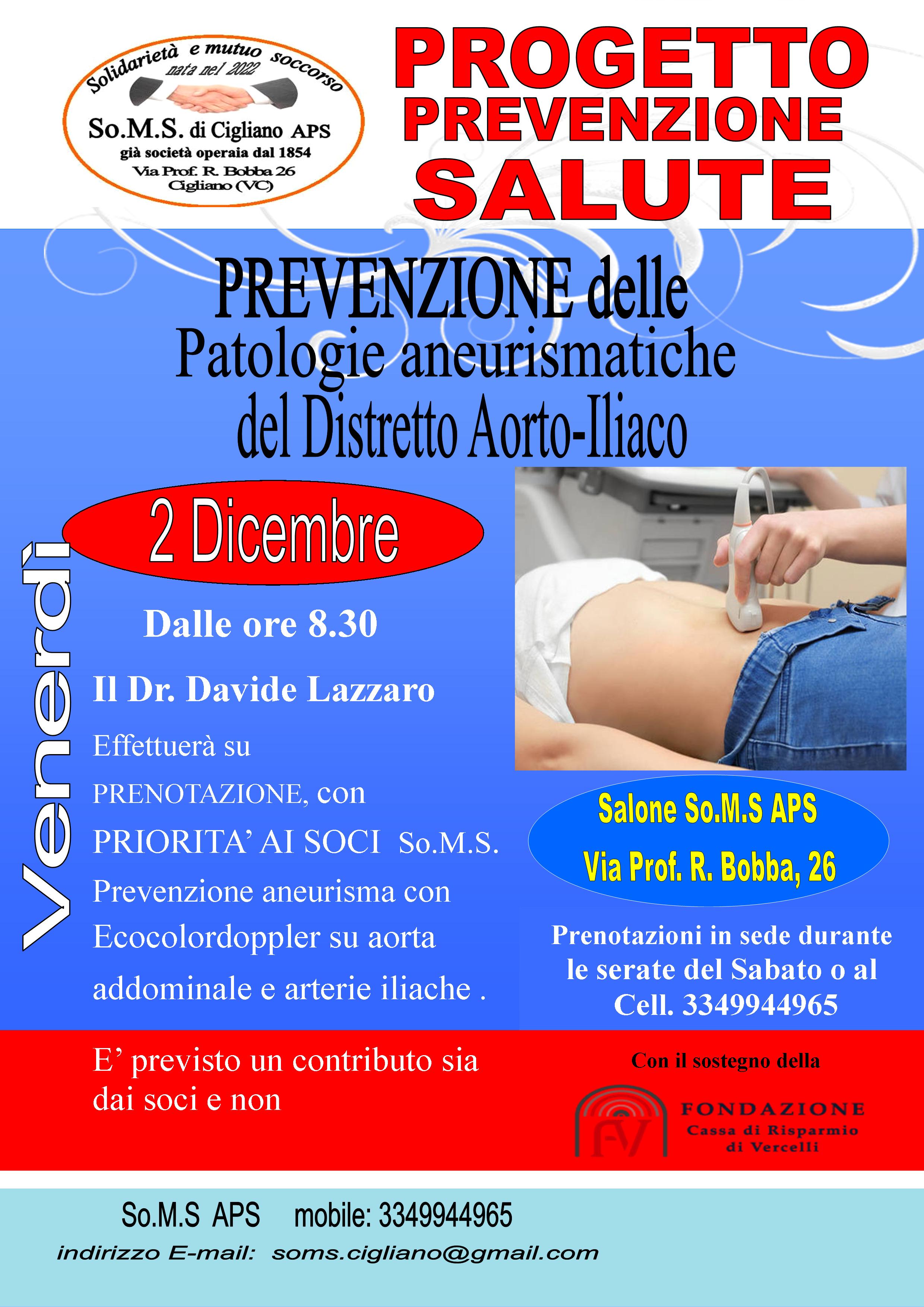 Due nuove iniziative di prevenzione sanitaria della So.M.S. di Cigliano